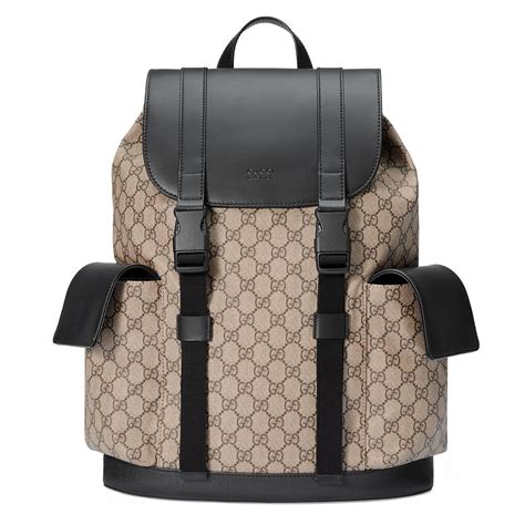 gucci men's black soft gg supreme backpack|Gucci supreme canvas backpack.